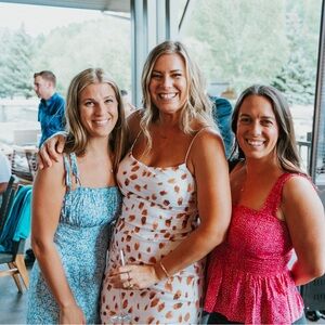 Significant Other Caramel Petals Ruched Dress